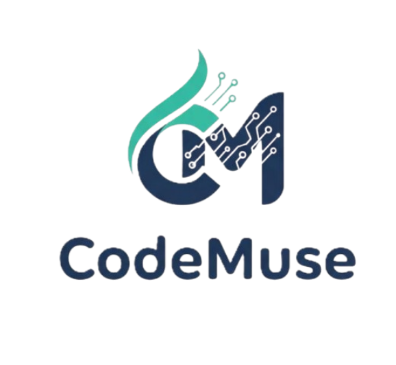 CodeMuse logo, a visual representation of technology and innovation.